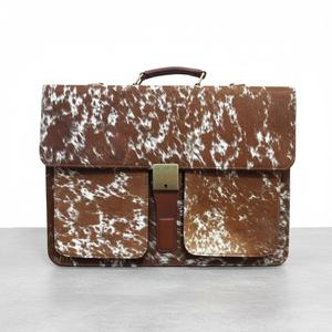 Bolso de Cuero Genuino con Pelo de Vaca Hecho a Mano, Maletín de Negocios Vintage, Bolso Mensajero de Gran Capacidad LPBH-0014 - Product Image 4