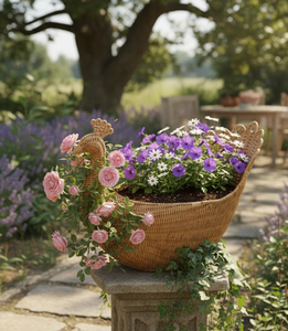 ตะกร้าเก็บของรูปนกยูงทำจากหวายธรรมชาติสานด้วยมือ ตะกร้าหวายตกแต่งสำหรับซักผ้าอเนกประสงค์จากเวียดนาม - Product Image 3