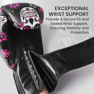 Nouveaux gants de boxe en cuir à scratch pour l'entraînement, avec support de poignet auto-agrippant, pour sparring et frappe sur sac de frappe. - Product Image 4