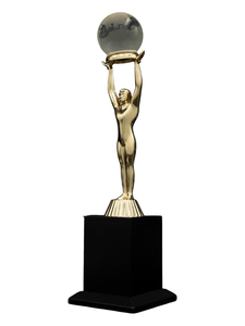 Trofeo Portátil Moderno y Personalizable Helios para el Mejor Deportista, Premio Dorado Brillante Metálico de Apex World Exports - Product Image 4