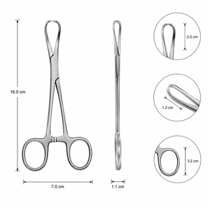 Instrument de drapage de précision en acier inoxydable chirurgical 90 mm, manuel, certifié CE, classe I, pour utilisation en salle d'opération - Product Image 6