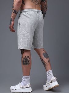 Pantalones Cortos Bermuda de Mezclilla Lavada Ecológica para Hombre, con Cordón Ajustable, Cintura Media, Color Sólido, Tela de Algodón de Secado Rápido - Product Image 4