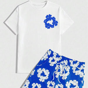 Conjuntos Deportivos Casuales para Hombre 2026, Conjuntos de Ropa con Camiseta de Algodón Estampada y Pantalones Cortos, Conjunto de Dos Piezas para Hombre - Product Image 1