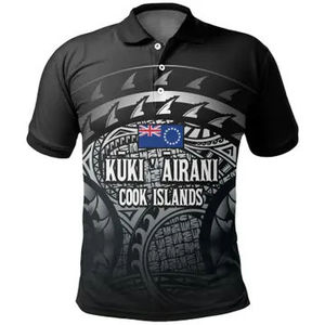 เสื้อโปโลแขนสั้นลำลองกัวม แบบกำหนดเอง ลายเกาะค็อก เสื้อโปโลผู้ชาย พิมพ์ลาย 3 มิติ สไตล์โพลีนีเซียน ผลิตจากโรงงาน - Product Image 5