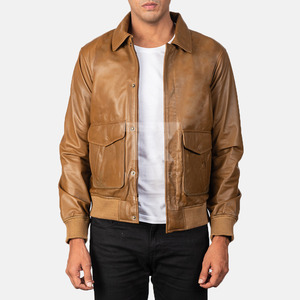 Full Zipper Fashion Leather <b>Jackets</b> for Men / Plain Dyed Solid Color Custom Made Men Fashion Leather <b>Jackets</b> with <b>Slim</b>-<b>fit</b> - Product Image 1
