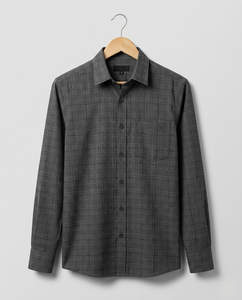 Nouvelle chemise décontractée à carreaux pour homme 2025, en popeline, à simple boutonnage, manches longues, coupe courte - Product Image 4