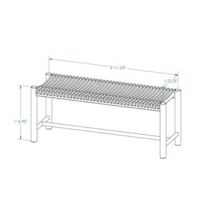 Contemporary Farmhouse Style Dining <b>Bench</b> Solid Acacia Wood Build Wooden Seating for Dining Room Kitchen Living Room Furniture - Product Image 4
