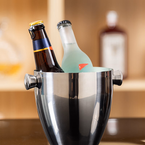 Seau à glace de luxe en acier inoxydable à double paroi pour refroidir le champagne et les bouteilles de bière, accessoires de bar, vente en gros - Product Image 2