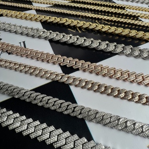 Collar de Cadena Cubana Vintage Unisex, Chapado en Oro, con Diamante Cultivado en Laboratorio Certificado por IGI, Plata S925, Moissanita VVS Personalizada, Corte Brillante - Product Image 3