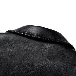 High Quality Autumn <b>Winter</b> New Men's Coat Men's Motorcycle Coat Slim Lapel Men's Plush <b>Leather</b> <b>Jacket</b> - Product Image 2