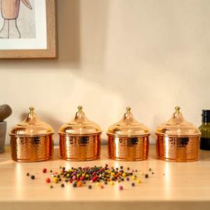 Copper Food Serving <b>Pot</b> with Lid Silver Finish Premium <b>Cooking</b> Casserole for Kitchen Restaurant Hotel Buffet Durable Design - Product Image 3
