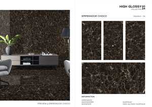Baldosa de Porcelana con Aspecto de Mármol Brillante de 600x1200mm, Impermeable, Diseño Moderno, Adhesiva, para Sala de Estar, Dormitorio, Hotel - Product Image 3