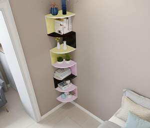 Estantes Esquineros Flotantes de Madera de Ingeniería Zig Zag para Decoración de Sala de Estar y Dormitorio (MDF - Fibra de Densidad Media) Decoración de Esquinas - Product Image 2