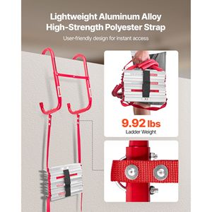 Scala di Sicurezza Antincendio in Alluminio Leggero, Retrattile 13FT, per Emergenze su 2 Piani - Product Image 4
