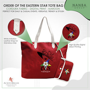 Bolsa de Mano Impermeable Color Granate con Cierre de Cremallera, Estilo OES, Eastern Star, Si-star, Sassy & Classy, Orden del Estrella del Este - Product Image 4
