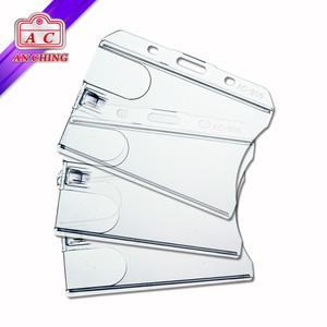 Two Cards Available Crystal Clear Horizontal Credit Card <b>ID</b> Badge <b>Holders</b> - Product Image 3