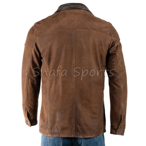 Premium <b>Men's</b> Genuine Sheep Leather <b>Jacket</b> With <b>Shearling</b> winter coat premium quality Wholesale Leather <b>Jackets</b> - Product Image 4