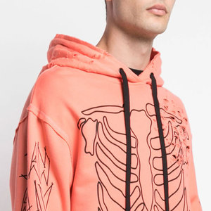 Fabrication sur mesure de sweats à capuche en coton French Terry, blanchis à l'acide, avec effet vieilli, pour hommes - Product Image 5