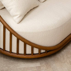 Ensemble de canapés en rotin avec assise recouverte de tissu pour la décoration de la maison et l'ameublement de restaurants - Product Image 5