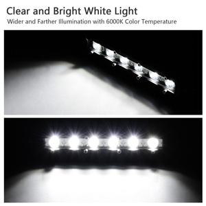 Barra luminosa a LED da 7 pollici con faretti fuoristrada a fila singola 18W Ultra-sottile luce da lavoro diritta per autocarri rimorchi - Product Image 3