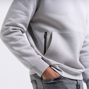 Custom Light <b>Grey</b> Cotton knitted Pullover Hoodie Heavyweight Blank <b>Sweatshirt</b> OEM ODM Manufacturer - Product Image 6