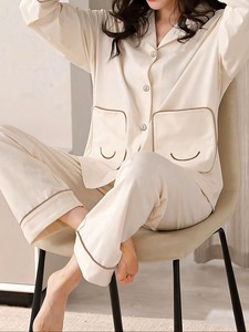 Conjunto de Ropa de Casa para Mujer, Informal, Sencillo, Cálido, para Otoño-Invierno, Ecológico, de Poliéster, para Halloween, San Valentín, Nuevo - Product Image 1