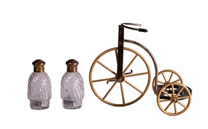 Cycle Style Stand Base <b>Salt</b> And Pepper <b>Shaker</b> Premium Novelty Seasoning Set For Modern Table Decor Handcrafted From India - Product Image 5