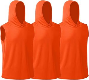 <b>Men's</b> <b>Sleeveless</b> Hooded Tank Top Solid Color Knitted Casual Regular Fit Unlined Hoodie customize sizes logo gym <b>hoodies</b> - Product Image 5
