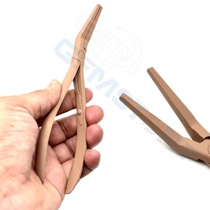 Pince professionnelle à bouche plate et incurvée pour extensions de cheveux - 7 pouces, en acier inoxydable, avec logo personnalisé, modèle GEMSTONE ENTERPRISES - Product Image 6