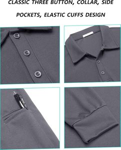 Polos de Manga Larga para Hombre, Polo de Golf de Secado Rápido para Hombre - Product Image 2