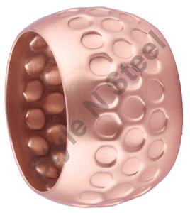 Anneaux de serviette en acier inoxydable martelé de qualité supérieure, écologiques, avec teinte cuivrée, design rond, porte-serviettes - Product Image 1