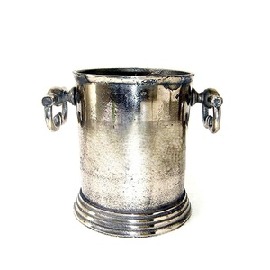 Seau à glace en aluminium au design épuré, finition argentée, pour bar, club, fête, avec base et poignées - Product Image 3