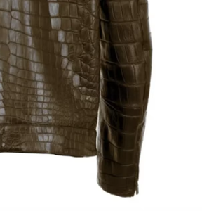 Luxury Python Texture <b>Leather</b> <b>Jacket</b> Men Premium Fashion OEM ODM Wholesale Sample Service Available Worldwide - Product Image 6