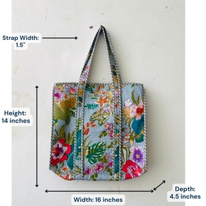 Sac de plage pliable léger et écologique à imprimé floral, fait main, tendance bohème, avec fermeture éclair, grande capacité, pour toutes les saisons - Product Image 4