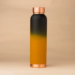 Premium Black-to-Yellow Ombre <b>Copper</b> Water <b>Bottle</b> Two-Tone Gradient <b>Copper</b> <b>Drinking</b> <b>Bottle</b> for Wellness - Product Image 2
