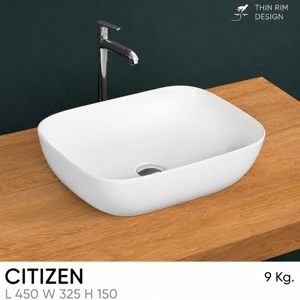 อ่างล้างหน้าแบบวางบนเคาน์เตอร์ CITIZEN รุ่น Modern Chrome พร้อมก๊อกน้ำแบบก้านโยกเดี่ยว ได้รับการรับรองมาตรฐาน NSF พร้อมที่ระบายน้ำ - Product Image 2