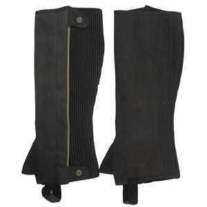 Women's Equestrian Synthetic Leather <b>Half</b> <b>Chaps</b> Zip Closure Riding Leg Protection Soft Comfortable Fit - Product Image 1