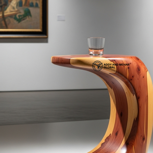 Luxury <b>C</b>-Shaped Solid Wood <b>Side</b> <b>Table</b> Modern Handcrafted Natural Grain Ottoman & End <b>Table</b> for Designer Home Hotel Furniture - Product Image 3