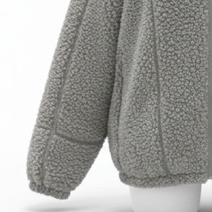 Sudadera con capucha Sharpa extragrande de alta calidad, 100% poliéster, forro polar Sharpa de 400 g/m², sin cordón, con cremalleras frontales y en los bolsillos. - Product Image 2