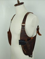 Offre Spéciale 2024 véritable étui caché vertical en cuir de vachette fait à la main avec Double Mag Hander Western dissimulé transporter Cowboy sac