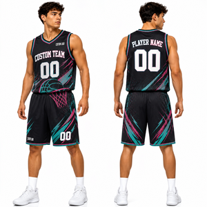Uniforme de Baloncesto con Estampado Completo Personalizado, Conjunto de Camiseta y Pantalones Cortos para Equipo, Fabricante, Proveedor, Exportador, OEM - Product Image 1