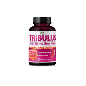 Cápsulas Naturales Ayurvédicas de Maca y Ginseng de Marca Privada IHO, Tribulus para Aumentar la Energía y Desarrollar Músculos, 60 Cápsulas, Delhi ISO - Product Image 1