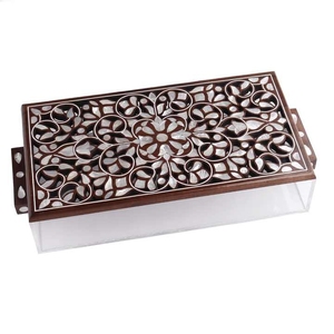 Organizador de Perlas WoodCrescent, Caja de Dulces de Madera y Madreperla Acrílica Hecha a Mano, Premium, para las Celebraciones del Ramadán 2027 e Iftar - Product Image 1