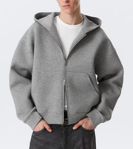 Sweat-shirts à capuche surdimensionnés personnalisés avec logo, 380 GSM, en molleton épais, fermeture éclair intégrale, pour hommes, 100% coton, fabrication OEM, modèle pull-over, parmi les plus vendus - Product Image 5