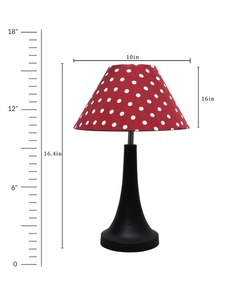 Matt black metal cone <b>table</b> lamp white linen shade sleek modern <b>bedside</b> light for home or office wholesale OEM - Product Image 2