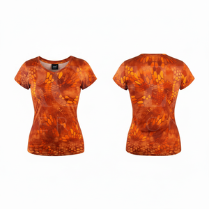 T-shirt de sport imprimé à manches courtes pour femme, coupe ajustée, respirant, extensible, idéal pour la gym et l'entraînement - Product Image 2