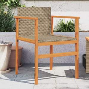Silla de Jardín de Ratán PE Beige Resistente a los Rayos UV, Materiales Duraderos para Uso en Exteriores - Product Image 1
