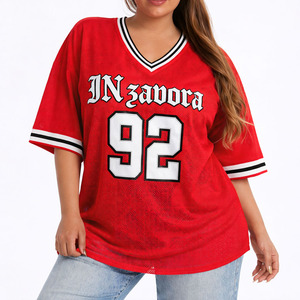 Maillot de football américain personnalisé à séchage rapide en mesh, imprimé par sublimation, rouge et blanc, uniforme de football unisexe, vêtements d'équipe avec nom et numéro - Product Image 1