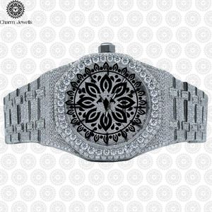 Charm_Jewells Stainless Steel Diamond <b>Watch</b> Tonneau Analog Dial Sapphire Crystal Luxury Fashion Unisex Folding Clasp - Product Image 1