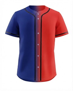 Maillot de baseball unisexe à blocs de couleur, manches courtes, boutons sur le devant, respirant, polyester, coupe régulière pour adulte, vêtements de sport toutes saisons - Product Image 5